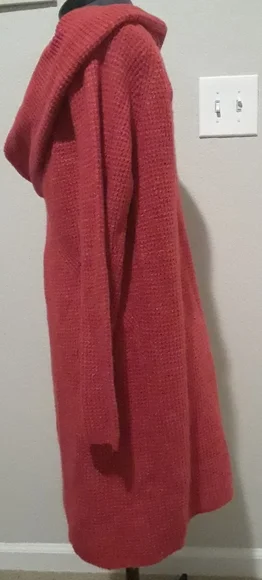 Red Cowl Neck Sweater Dress - Picture 2 of 5